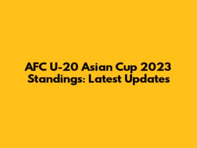 AFC U-20 Asian Cup 2023 Standings: Latest Updates