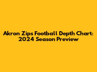 Akron Zips Football Depth Chart: 2024 Season Preview