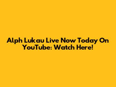 Alph Lukau Live Now Today On YouTube: Watch Here!