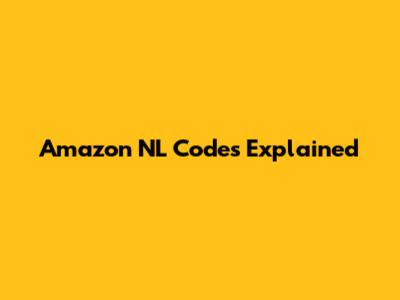 Amazon NL Codes Explained