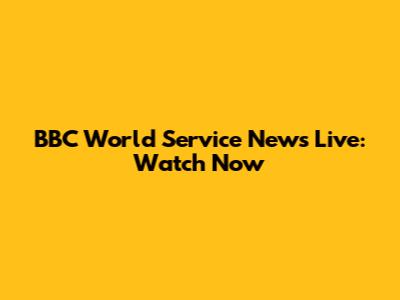 BBC World Service News Live: Watch Now