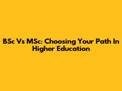 BSc Vs MSc: Choosing Your Path In Higher Education