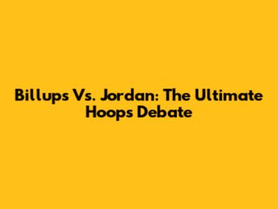 Billups Vs. Jordan: The Ultimate Hoops Debate