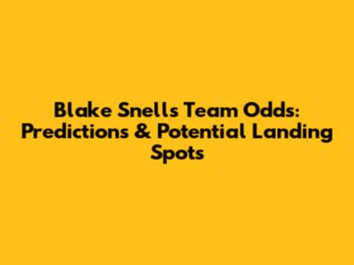 Blake Snell's Team Odds: Predictions & Potential Landing Spots