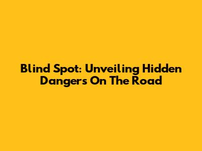 Blind Spot: Unveiling Hidden Dangers On The Road