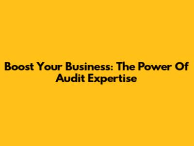 Boost Your Business: The Power Of Audit Expertise