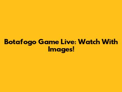 Botafogo Game Live: Watch With Images!