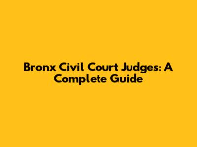 Bronx Civil Court Judges: A Complete Guide