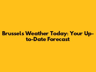 Brussels Weather Today: Your Up-to-Date Forecast