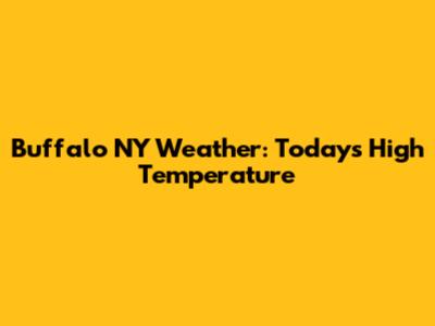 Buffalo NY Weather: Today's High Temperature