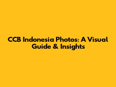 CCB Indonesia Photos: A Visual Guide & Insights