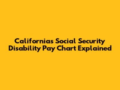 California's Social Security Disability Pay Chart Explained