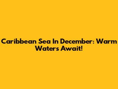Caribbean Sea In December: Warm Waters Await!