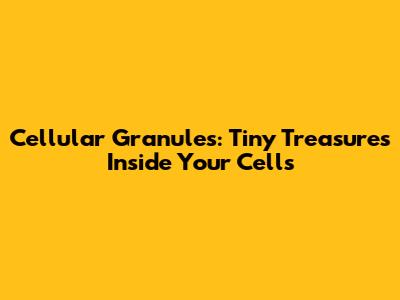Cellular Granules: Tiny Treasures Inside Your Cells