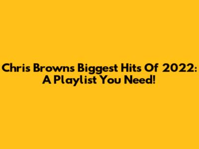 Chris Brown's Biggest Hits Of 2022: A Playlist You Need!