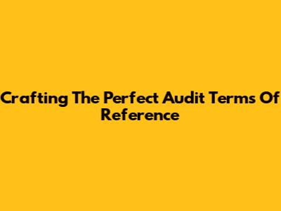 Crafting The Perfect Audit Terms Of Reference
