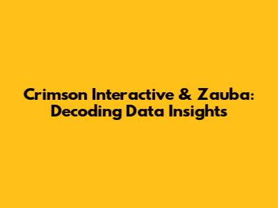 Crimson Interactive & Zauba: Decoding Data Insights