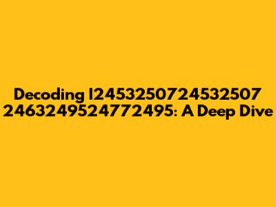 Decoding I2453250724532507 2463249524772495: A Deep Dive