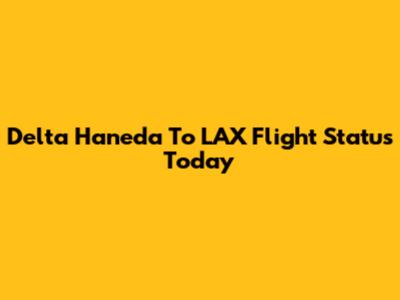 Delta Haneda To LAX Flight Status Today