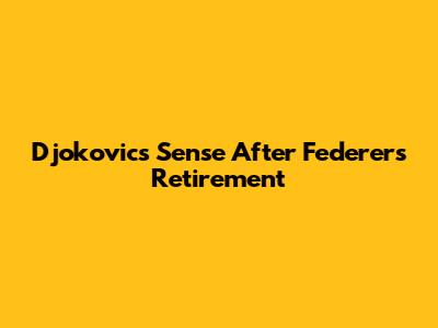 Djokovic's Sense After Federer's Retirement