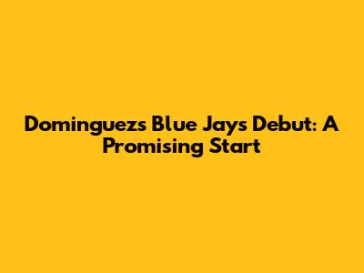 Dominguez's Blue Jays Debut: A Promising Start