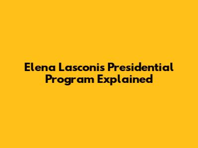 Elena Lasconi's Presidential Program Explained
