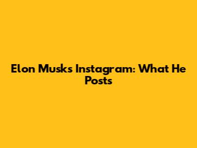 Elon Musk's Instagram: What He Posts