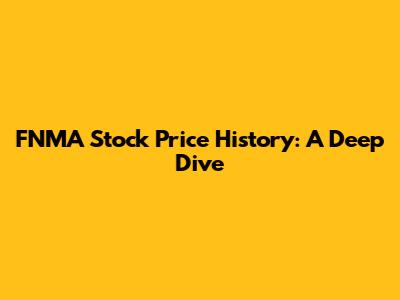 FNMA Stock Price History: A Deep Dive