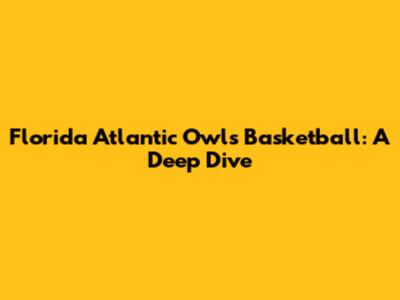 Florida Atlantic Owls Basketball: A Deep Dive
