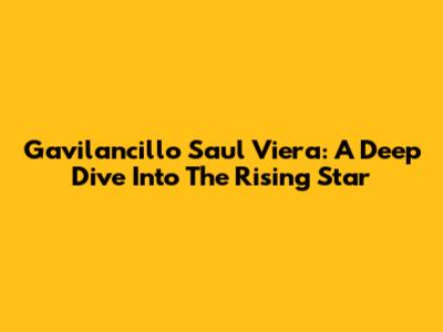 Gavilancillo Saul Viera: A Deep Dive Into The Rising Star