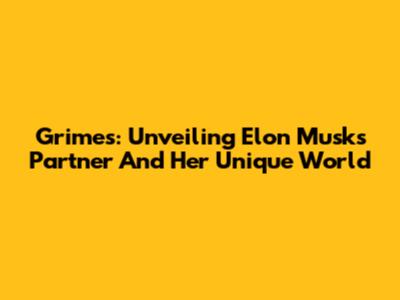 Grimes: Unveiling Elon Musk's Partner And Her Unique World