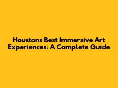 Houston's Best Immersive Art Experiences: A Complete Guide