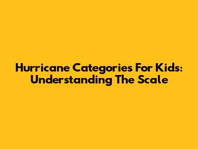 Hurricane Categories For Kids: Understanding The Scale