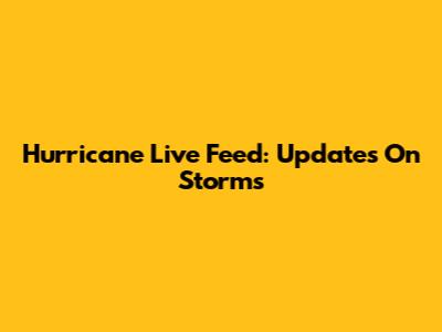 Hurricane Live Feed: Updates On Storms