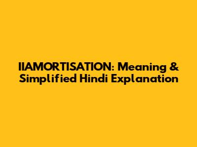 IIAMORTISATION: Meaning & Simplified Hindi Explanation