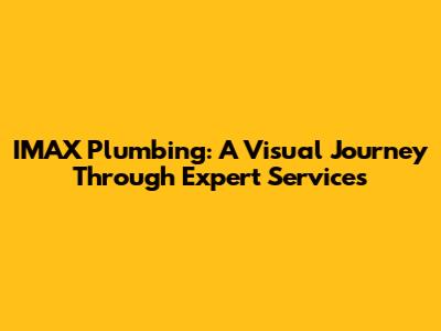IMAX Plumbing: A Visual Journey Through Expert Services