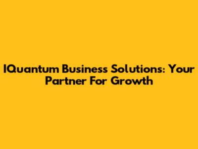 IQuantum Business Solutions: Your Partner For Growth