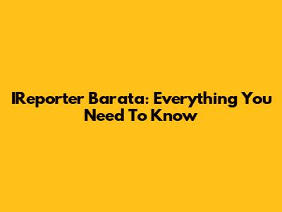 IReporter Barata: Everything You Need To Know