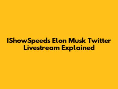 IShowSpeed's Elon Musk Twitter Livestream Explained