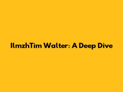 IlmzhTim Walter: A Deep Dive