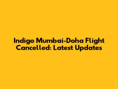 Indigo Mumbai-Doha Flight Cancelled: Latest Updates