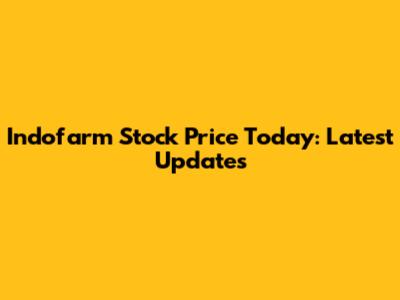 Indofarm Stock Price Today: Latest Updates