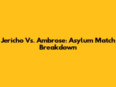 Jericho Vs. Ambrose: Asylum Match Breakdown