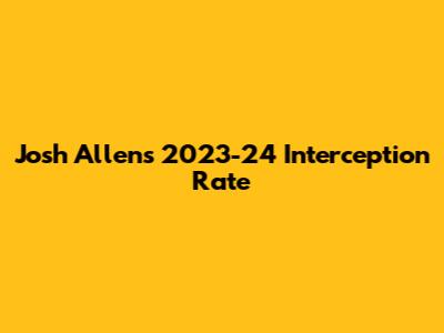 Josh Allen's 2023-24 Interception Rate