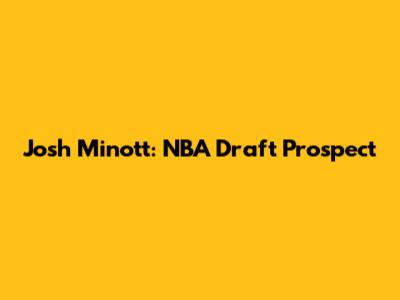 Josh Minott: NBA Draft Prospect