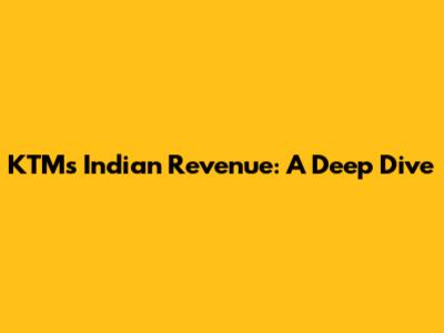 KTM's Indian Revenue: A Deep Dive