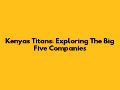 Kenya's Titans: Exploring The Big Five Companies
