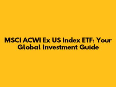 MSCI ACWI Ex US Index ETF: Your Global Investment Guide