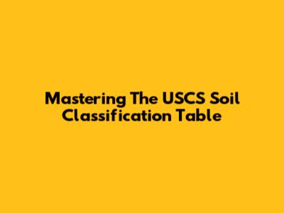 Mastering The USCS Soil Classification Table
