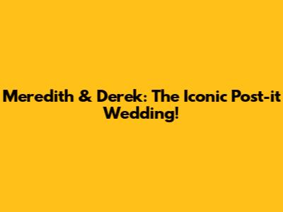 Meredith & Derek: The Iconic Post-it Wedding!